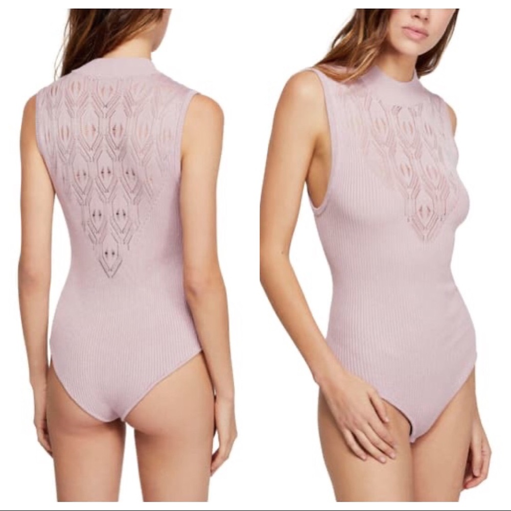 Free People On Point Bodysuit In Rose size S NWOT